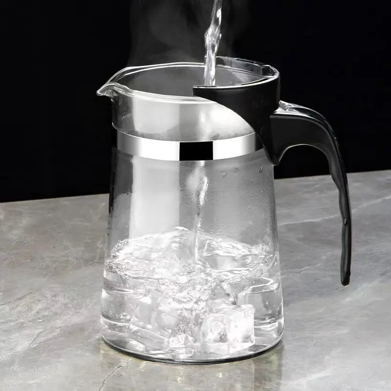 High-temperature resistant and elegant cup, household tea set, one-click tea and water filtration, glass teapot cover