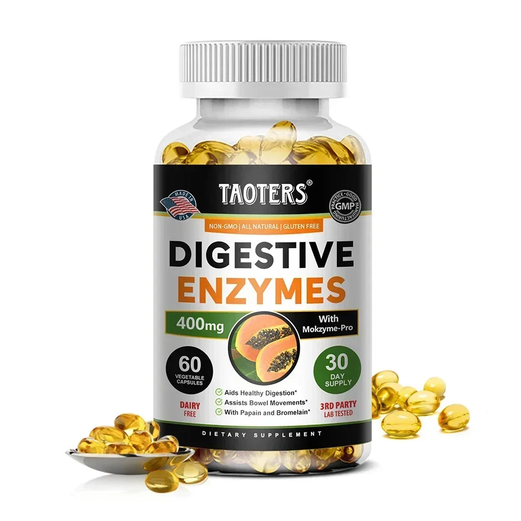 Digestive Enzymes Containing Papain and Bromelain Help Support Digestion,Improve Gut Health,Boost Metabolism,Improve Dull Skin