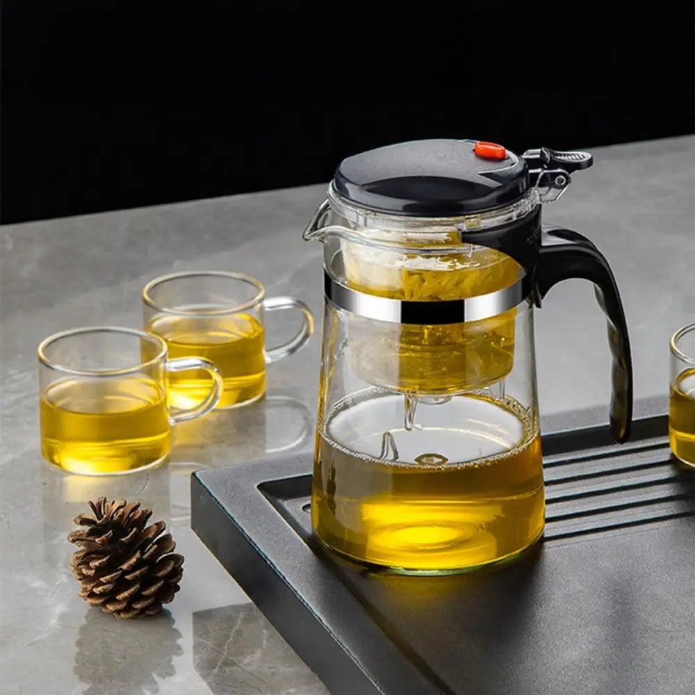 500ML Heat Resistant Glass Teapot One-click filtering Tea Pot Tea Water Separation Filter Tea Maker Coffee Pot Home Teaware Set