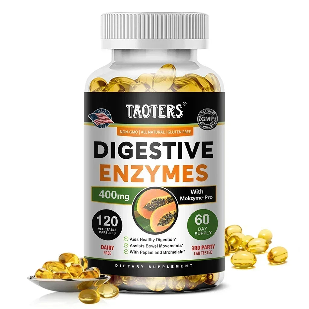 Digestive Enzymes Containing Papain and Bromelain Help Support Digestion,Improve Gut Health,Boost Metabolism,Improve Dull Skin