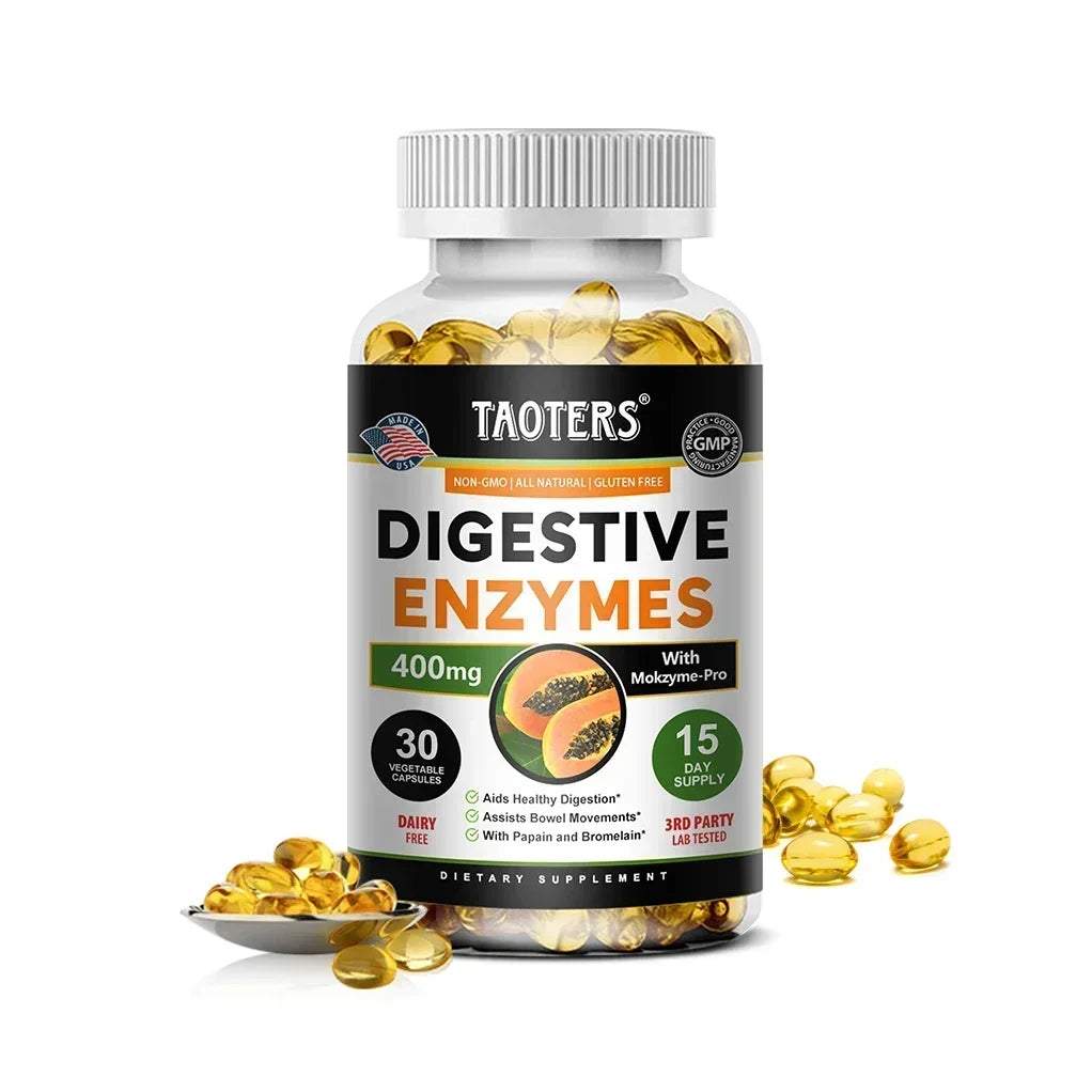 Digestive Enzymes Containing Papain and Bromelain Help Support Digestion,Improve Gut Health,Boost Metabolism,Improve Dull Skin