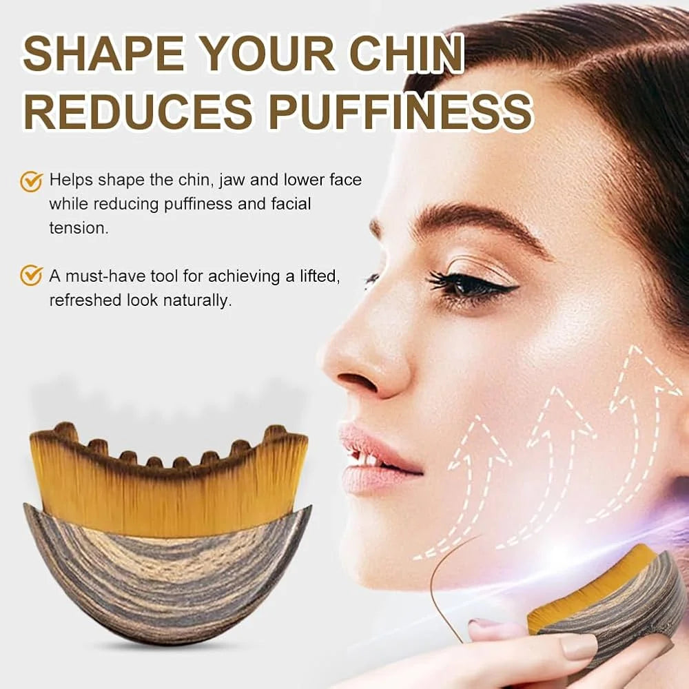 Lymphatic Contour Face Brush, Durable Facial Lymphatic Drainage Massager, Face Dry Brushing Body Brush Set, Chin & Jawline Sculp