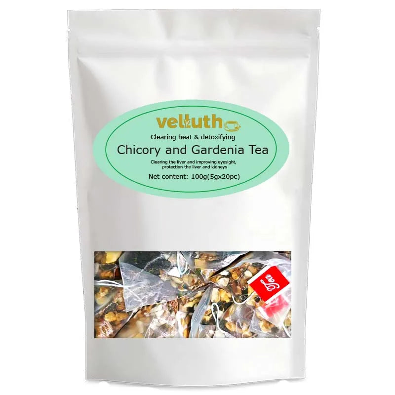 Chicory Gardenia tea, rich in antioxidants, enhances immunity, caffeine free, sugar free, vegan, 20 packs