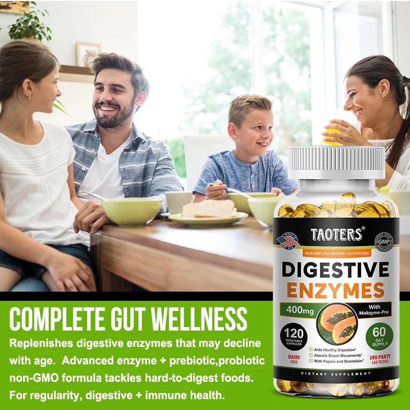 Digestive Enzymes Containing Papain and Bromelain Help Support Digestion,Improve Gut Health,Boost Metabolism,Improve Dull Skin