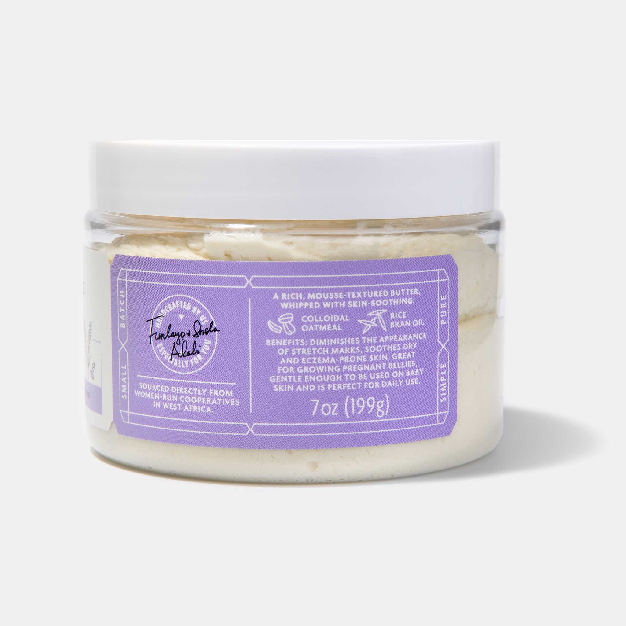 Whipped Shea Body Butter with Colloidal Oatmeal for Dry and Sensitive Skin