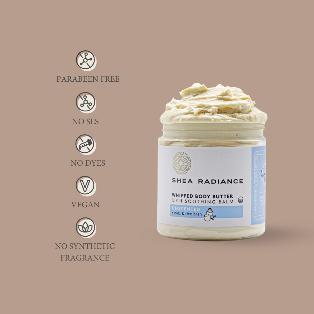 Whipped Shea Body Butter with Colloidal Oatmeal for Dry and Sensitive Skin