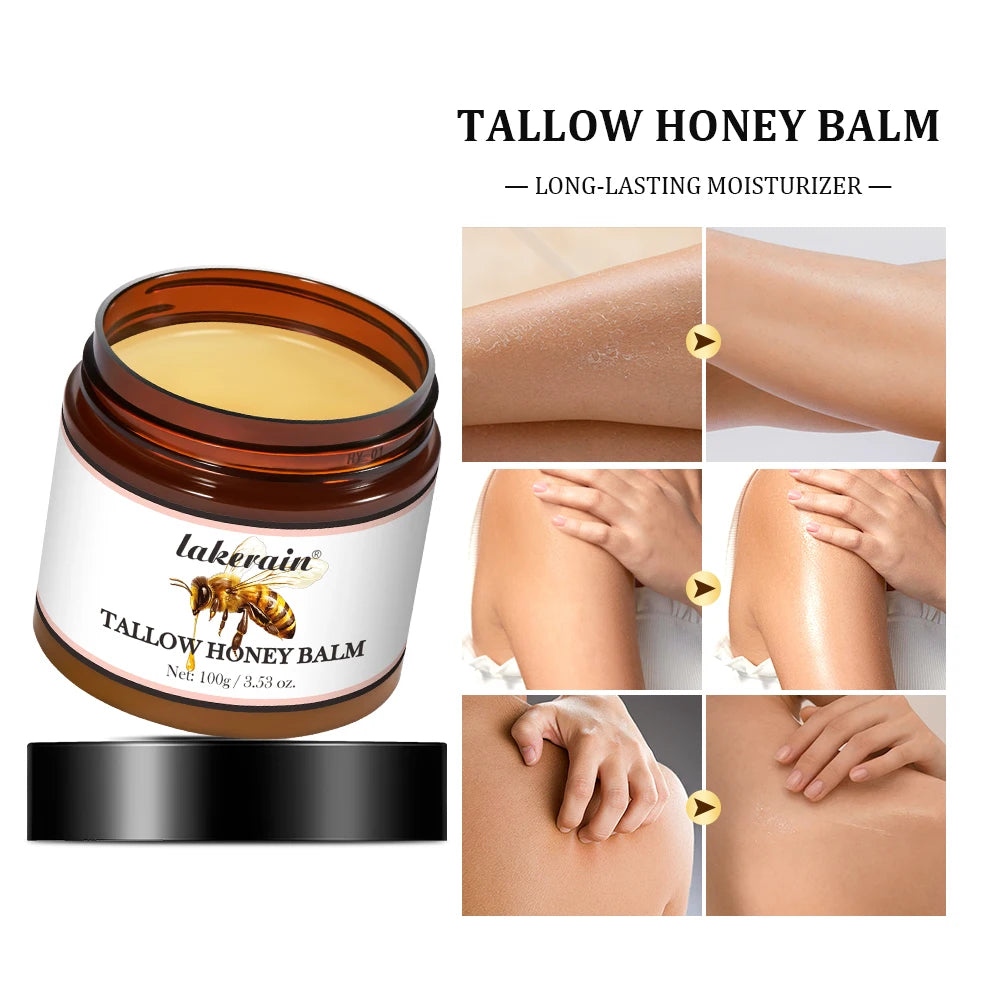 Honey Tallow Balm for Face Natural Handmade Lotion Whipped Beef Tallow Cream for Face & Body Sensitive Skin for Men & Women