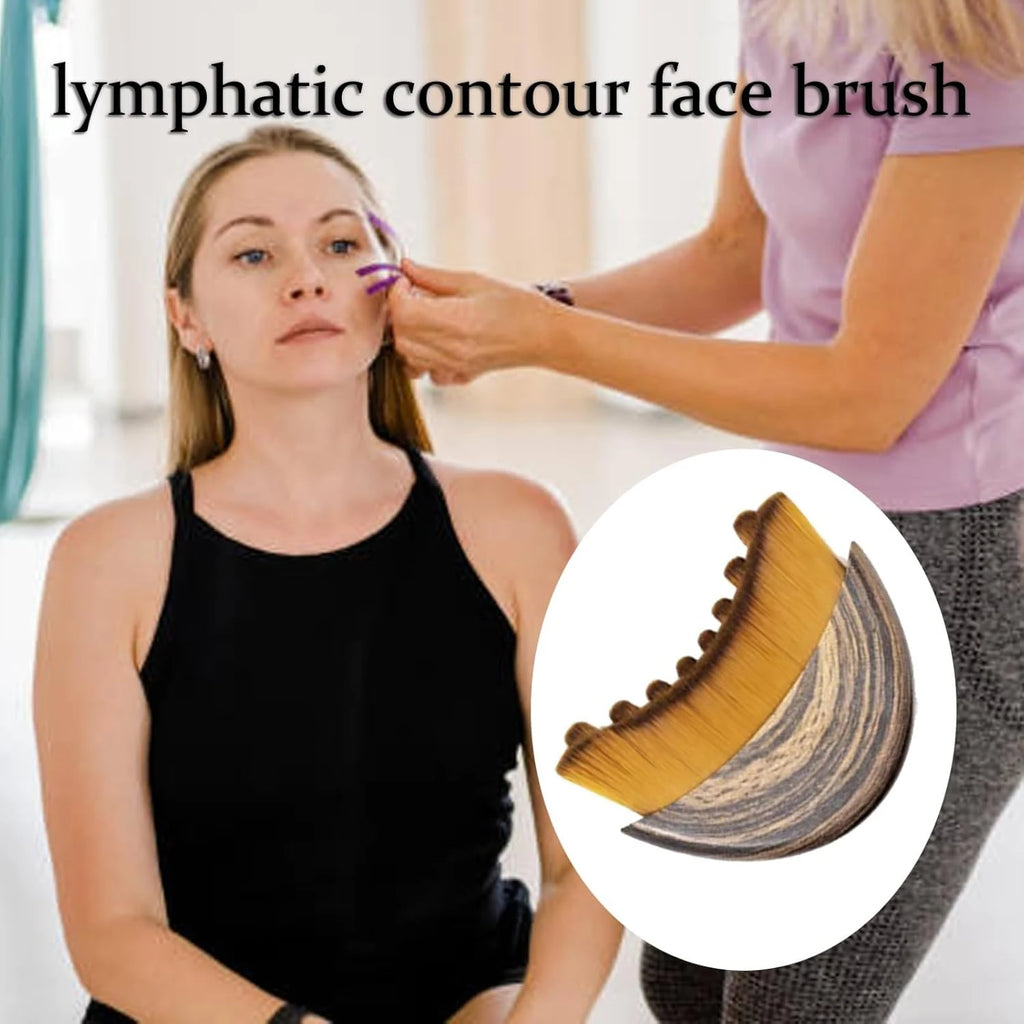 Lymphatic Contour Face Brush, Durable Facial Lymphatic Drainage Massager, Face Dry Brushing Body Brush Set, Chin & Jawline Sculp