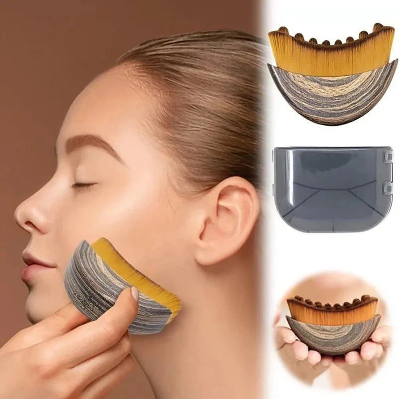 Lymphatic Contour Face Brush, Durable Facial Lymphatic Drainage Massager, Face Dry Brushing Body Brush Set, Chin & Jawline Sculp