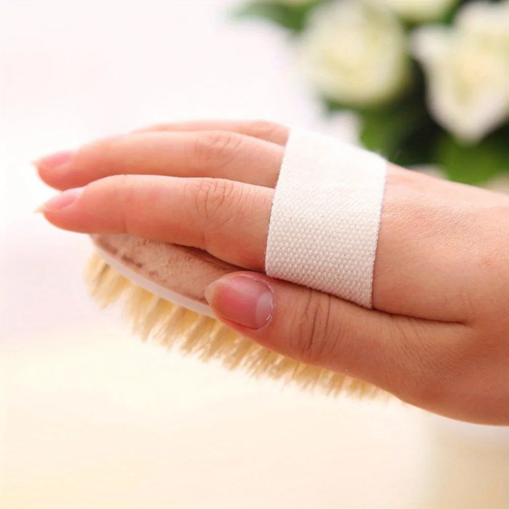Natural Bristle Body Brush Dry Brushing Exfoliation For Wet Dry Skin Care Lymphatic Massage Back Scrubber