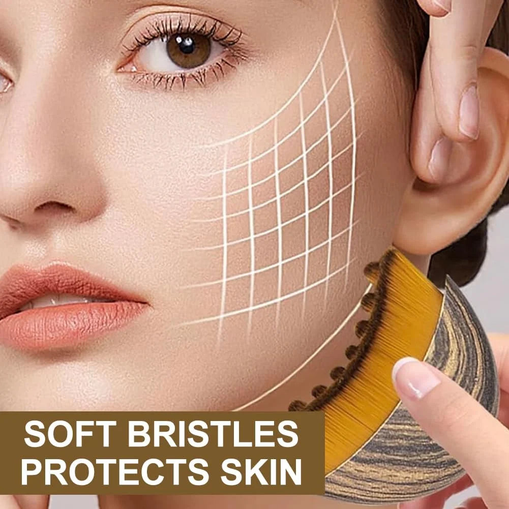 Lymphatic Contour Face Brush, Durable Facial Lymphatic Drainage Massager, Face Dry Brushing Body Brush Set, Chin & Jawline Sculp