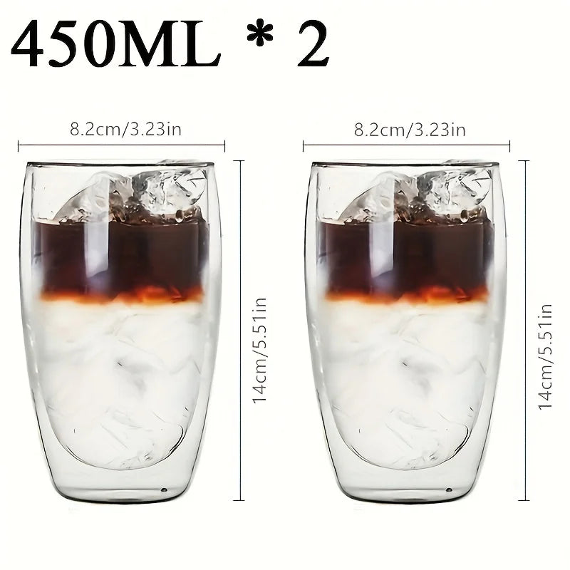 Double Wall Glass Cup Heat Insulation Transparent Handmade Tea Drink Cups MINI Whisky glasses Espresso Coffee Mug