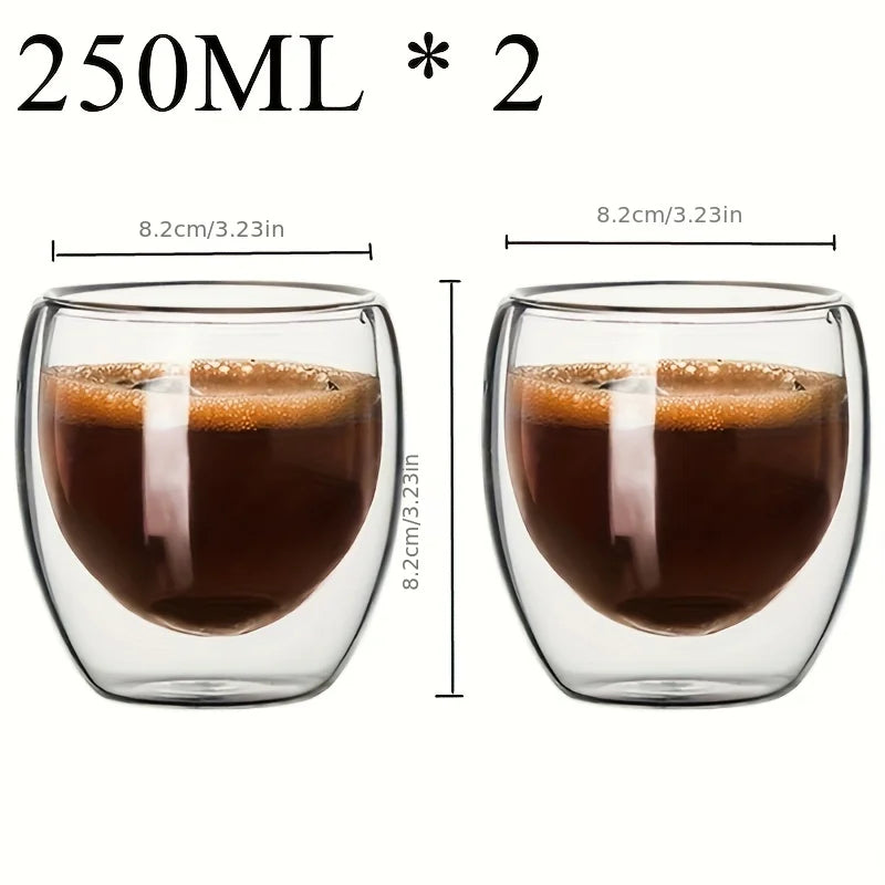 Double Wall Glass Cup Heat Insulation Transparent Handmade Tea Drink Cups MINI Whisky glasses Espresso Coffee Mug