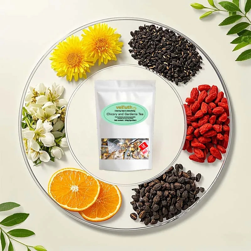 Chicory Gardenia tea, rich in antioxidants, enhances immunity, caffeine free, sugar free, vegan, 20 packs